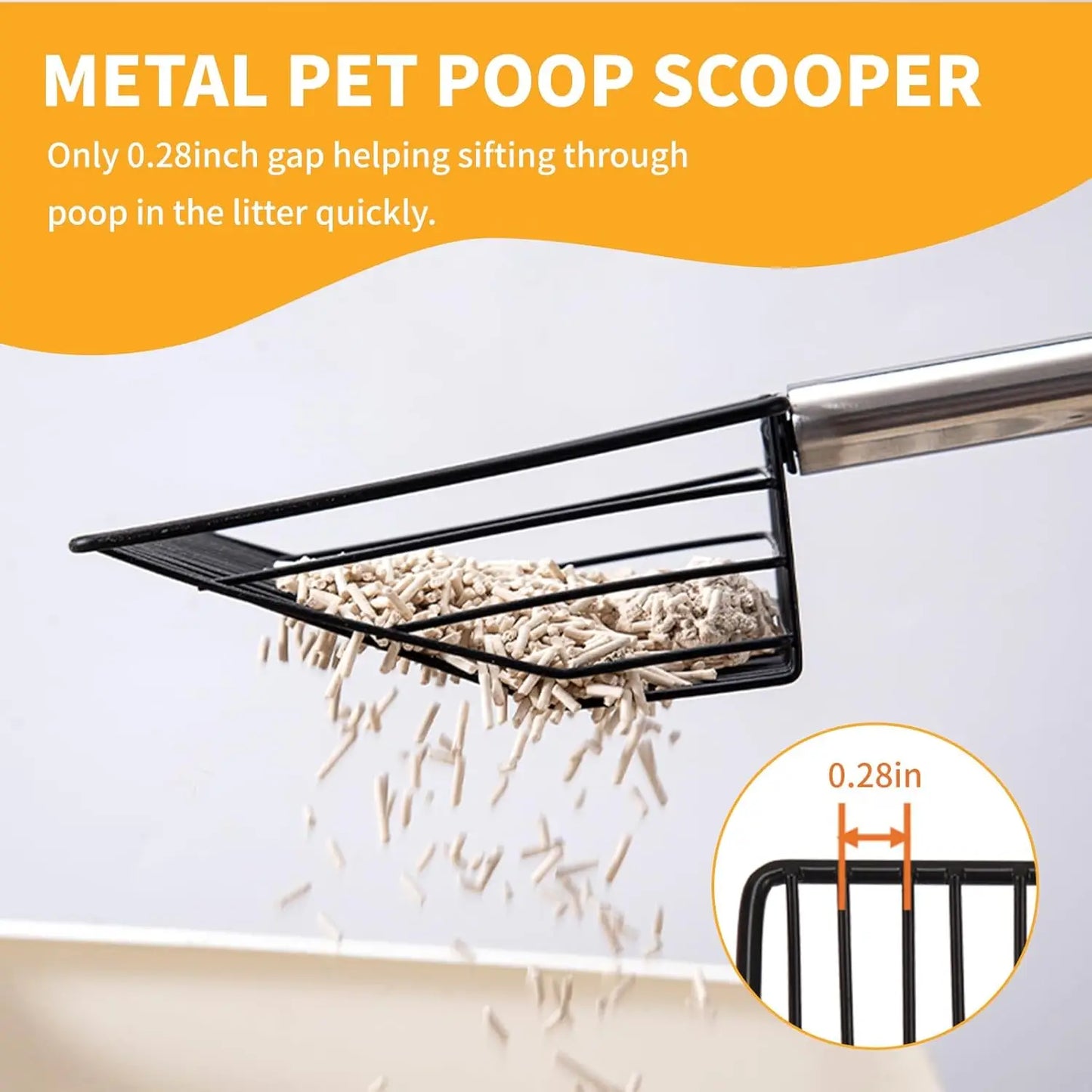 Adjustable Stainless Steel Chicken Poop Scooper, 24" to 68" Handle for Sand, Pet, and Coop Cleaning (10 inch)
