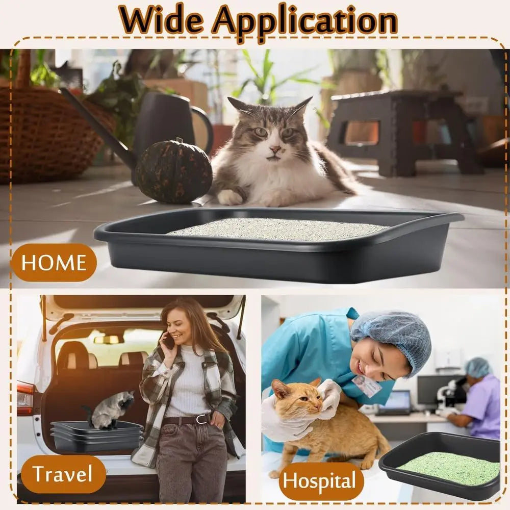 Extra Large Low Entry Litter Box for Senior Cats, Easy Clean, Ideal for Disabled, Elderly, or Kittens
