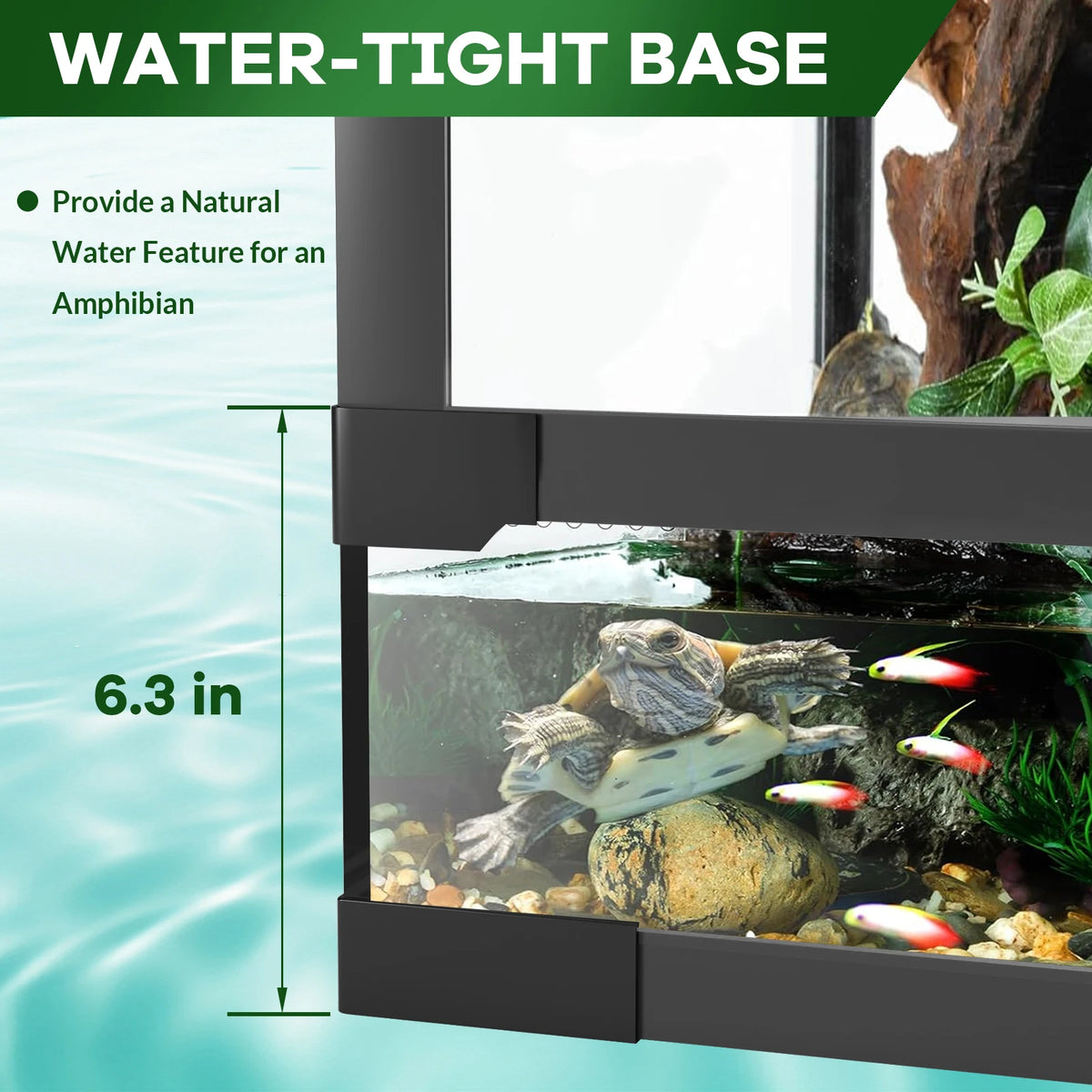 45 Gallon Reptile Vivarium, Reptile Tank, Snake Enclosure with Double Hinge Door & Top Screen Ventilation, Anti-Escape Transparent Reptile Enclosure for Bearded Dragon, Ball Python, Snake