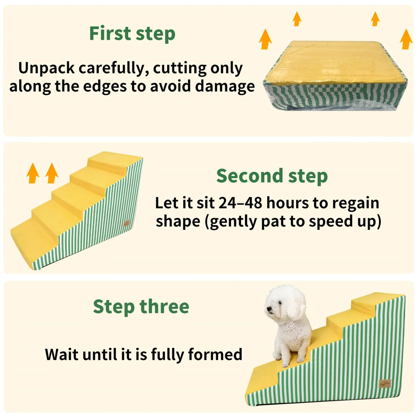 3/4/5 Dog Stairs for Bed Sofa Dog Steps High-Density Foam Dog Ramp Step Gentle Slope Washable Cover for Puppies & Senior Pets