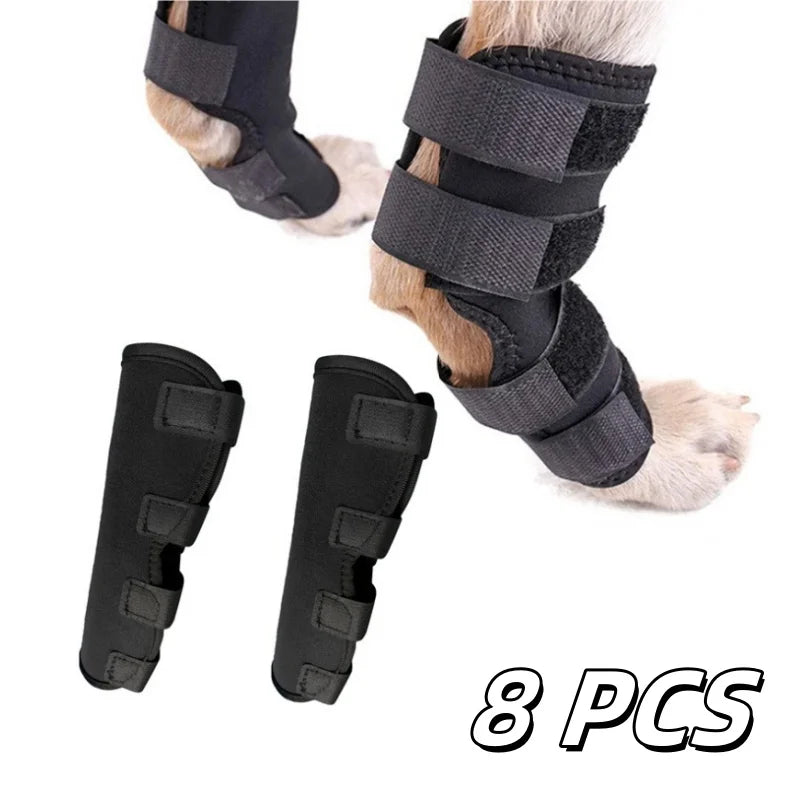 1Pair Pet Knee Pads Support Brace for Leg Hock Joint Wrap Injury Recover Legs Dog Protector Protects Bandage
