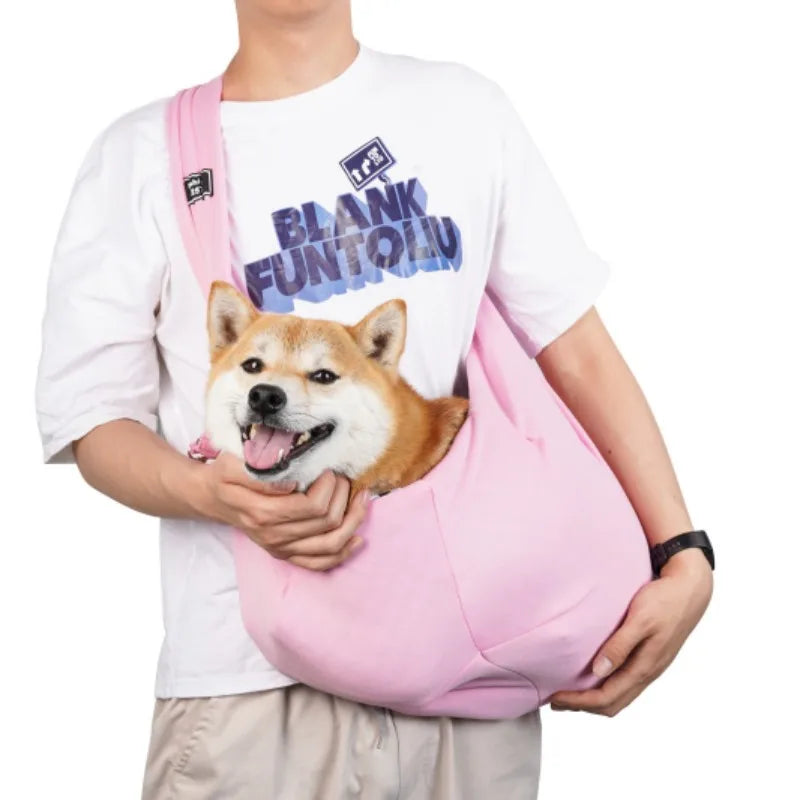 Crossbody breathable dog folding pet bag, large capacity pet supplies wholesale, cross-border exclusive portable cat bag