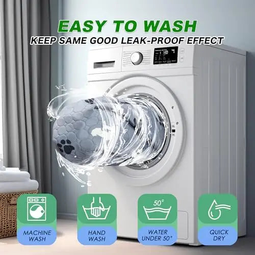 WanpeeGoo Washable Dog Pee Pads 18"x24" Grey – Reusable, Absorbent & Non-Slip for Puppies & Pets