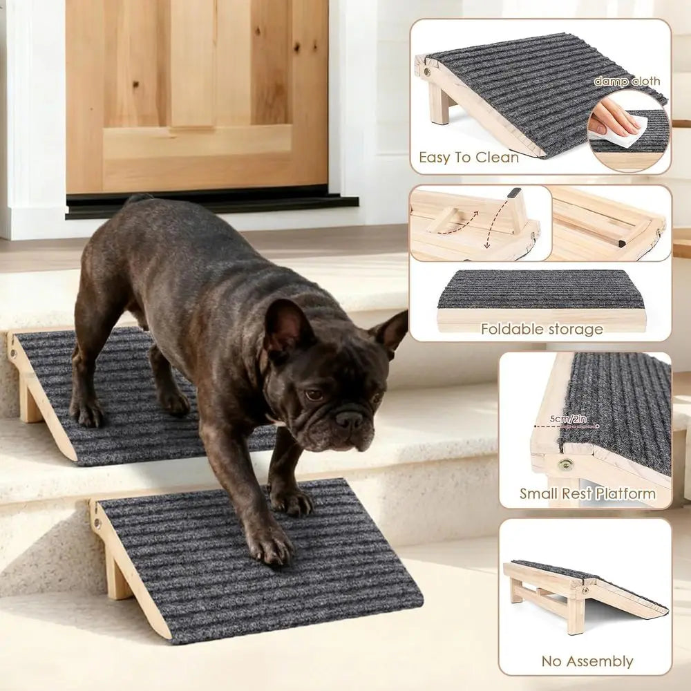 Portable Pet Stairs with Non-Slip Surface for Small Dogs and Senior Dogs, Easy Storage