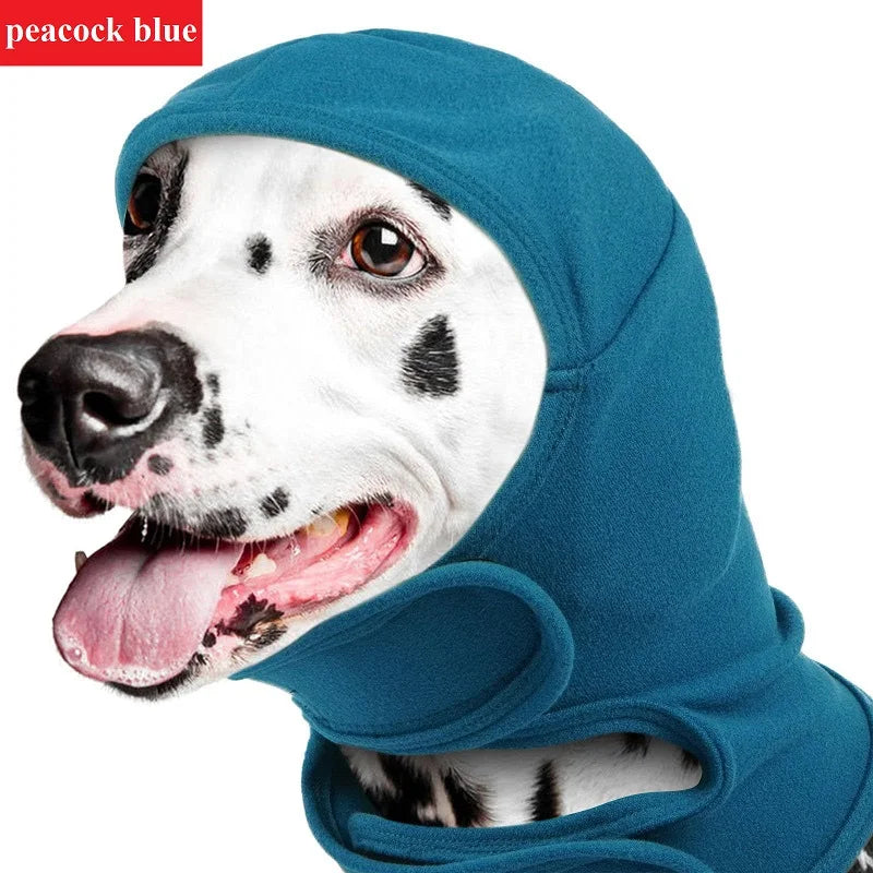 Dog Ear Cover for Anxiety Relief, Adjustable Dog Calming Hood for Grooming Bath Drying, No Shake Pet Head Ear Wrap for Hematomas