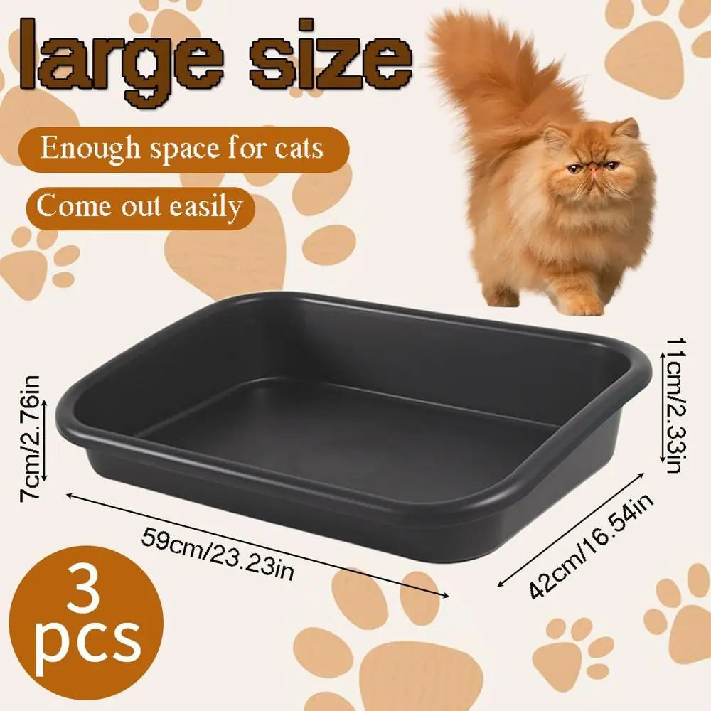 Extra Large Low Entry Litter Box for Senior Cats, Easy Clean, Ideal for Disabled, Elderly, or Kittens