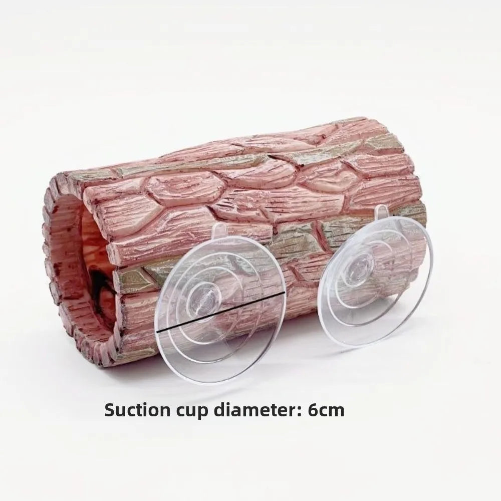 Resin Ornament Reptile Hideout Cave Tree Hollow Climbing Space Hollow Tree Trunk Decor Strong Suction Cup Comfortable