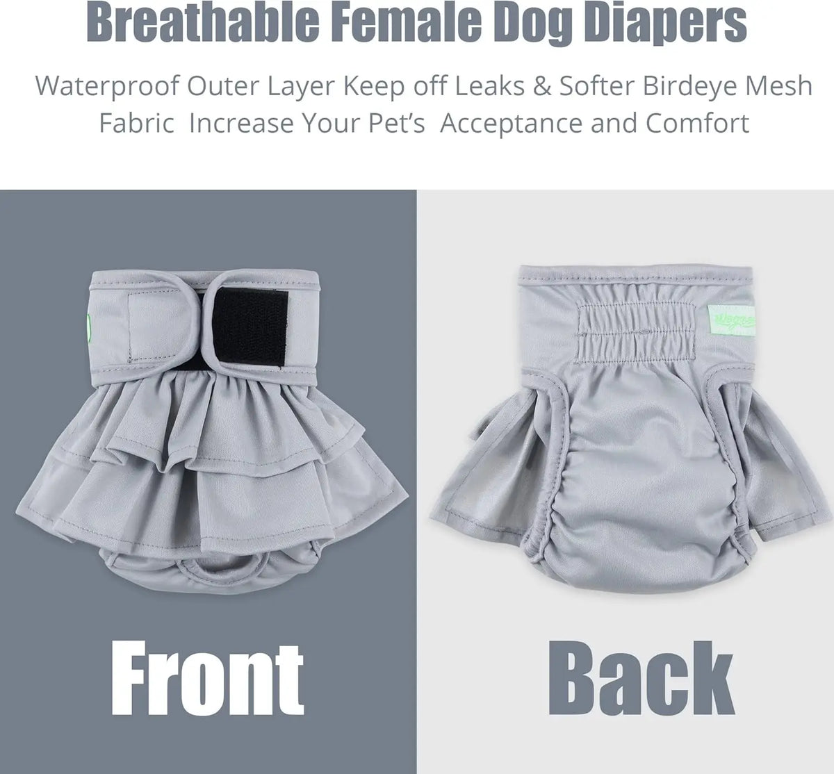 Dog Diapers Female (3 Pack), Highly Absorbent Puppy Doggie Dog Diapers For Female Dogs Period, Washable Doggy Female Dog Diapers For Dogs In Heat, Small Medium Large Size