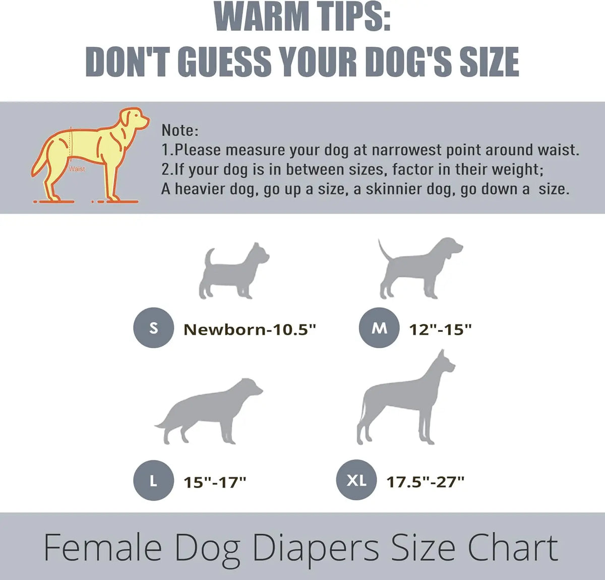 Dog Diapers Female (3 Pack), Highly Absorbent Puppy Doggie Dog Diapers For Female Dogs Period, Washable Doggy Female Dog Diapers For Dogs In Heat, Small Medium Large Size