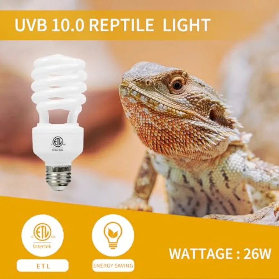 Desert UVA UVB Reptile Light Bulb 10.0 26W Compact Fluorescent Lamp