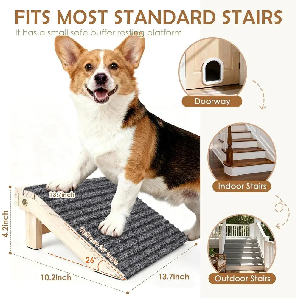 Portable Pet Stairs with Non-Slip Surface for Small Dogs and Senior Dogs, Easy Storage