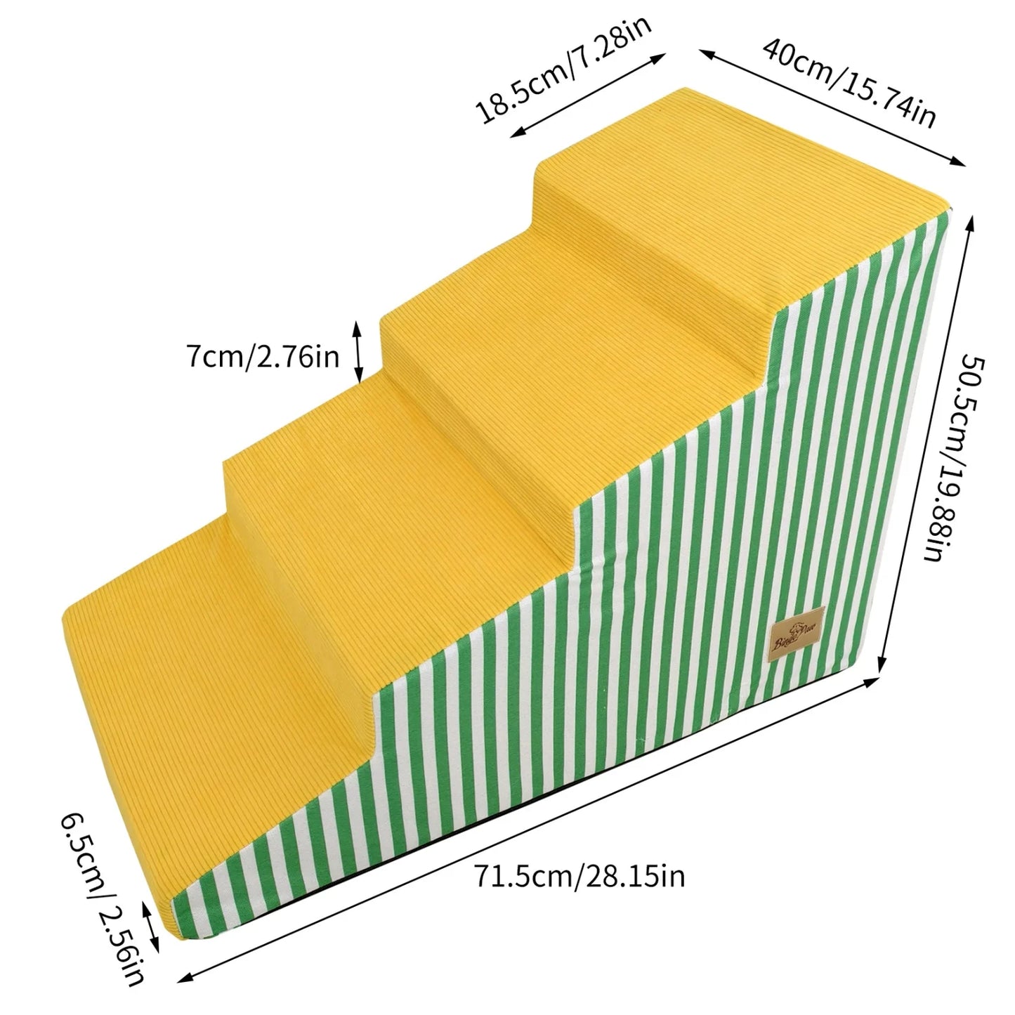 3/4/5 Dog Stairs for Bed Sofa Dog Steps High-Density Foam Dog Ramp Step Gentle Slope Washable Cover for Puppies & Senior Pets