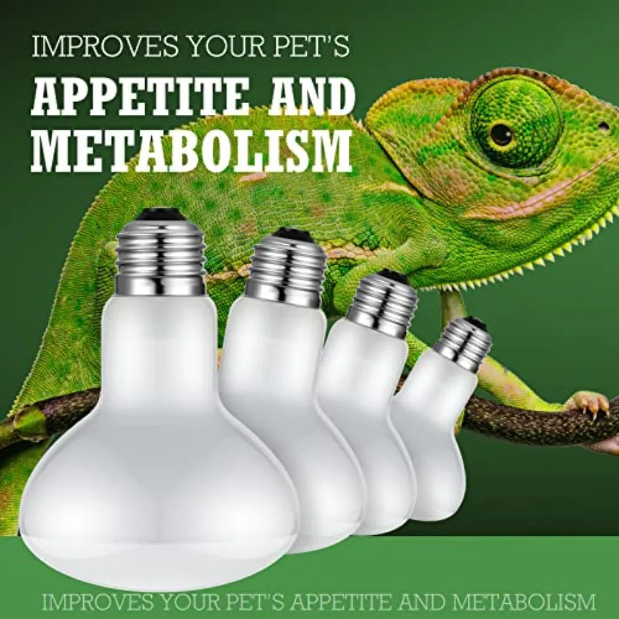 8 Pcs Reptile Heat Lamp Bulb, Reptile Basking Heat Light Bulb Uva Daylight for Bearded Dragon, Amphibian, Turtle, Lizard, Chick