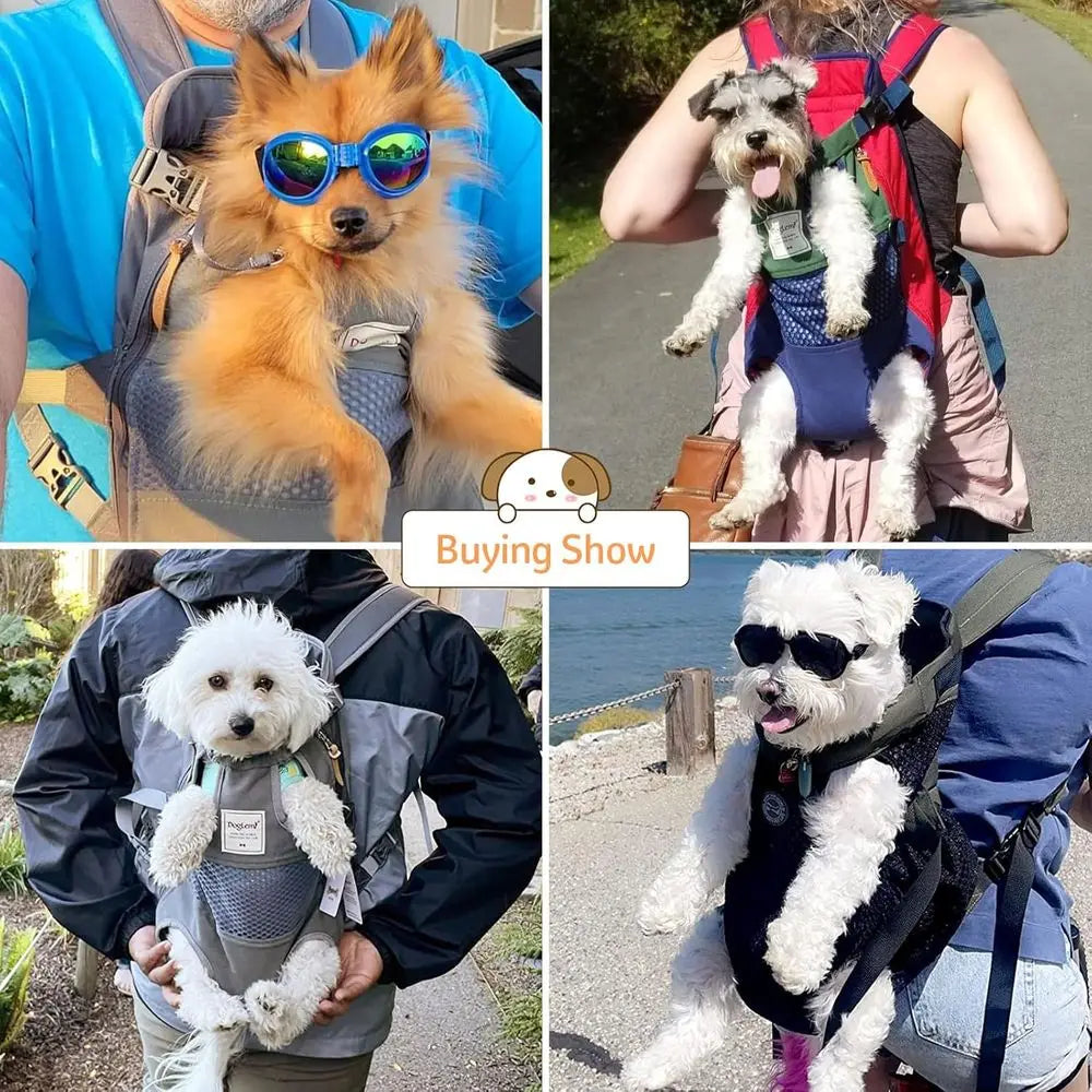 Pawsome Pet Backpack Carrier for Small to Medium Dogs with Legs out Airline Approved Travel Hiking Biking Ideal Pet Transport