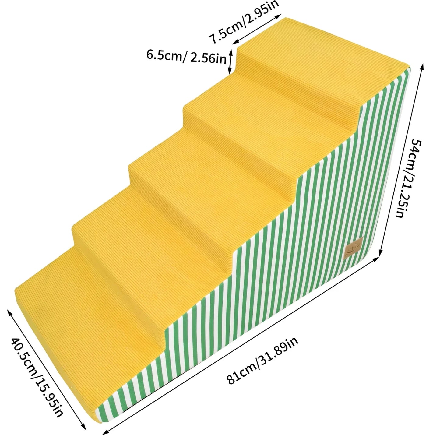 3/4/5 Dog Stairs for Bed Sofa Dog Steps High-Density Foam Dog Ramp Step Gentle Slope Washable Cover for Puppies & Senior Pets