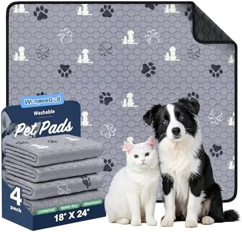 WanpeeGoo Washable Dog Pee Pads 18"x24" Grey – Reusable, Absorbent & Non-Slip for Puppies & Pets