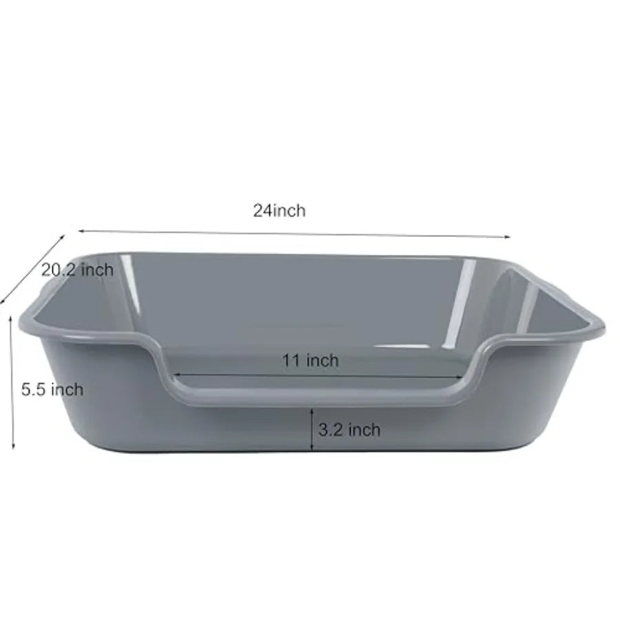 1 Pack of Extra Large Cat Litter Box ABS Material Low Entry Senior Litter Pen for Geriatric Kitty Big Cats Jumbo Pet Safe Litte