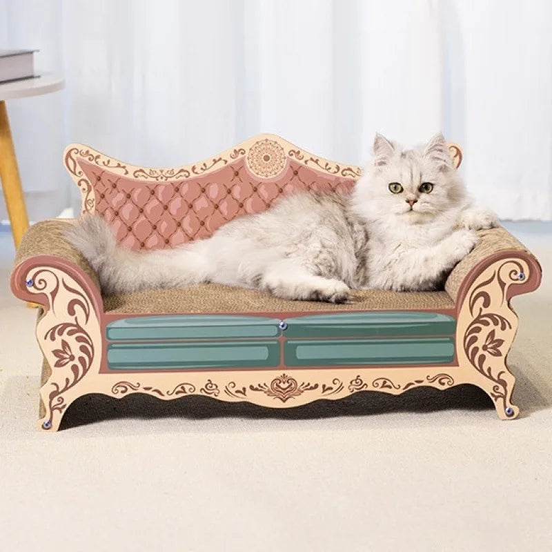 Cat scratch board, cat nest sofa, cat bed integrated, L-shaped vertical, wear-resistant, non shedding, irregular circular, large