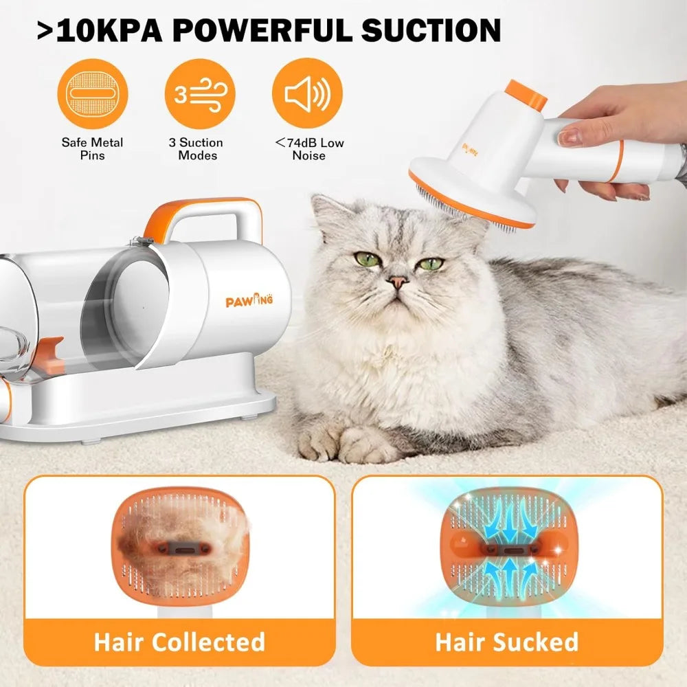Pet Grooming Kit with Vacuum, All-in-1 Professional Deshedding Tools for Dogs & Cats - Low Noise Dogs