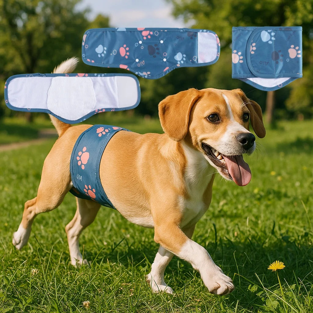 Adjustable Cartoon Animals Pet Dog Diapers Washable Males Absorbent for Dog Reusable Pet Panties Shorts Physiological Pants