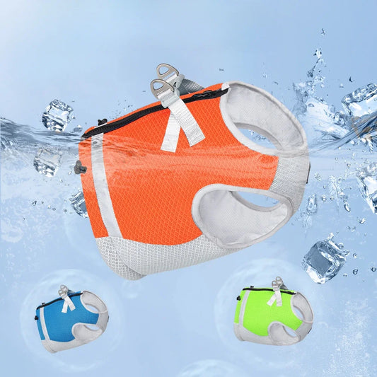 Dog Cooling Vest Harness for Small Medium Largre Adjustable Reflective Summer Ice Quick Release Hot Pet Cool Jacket